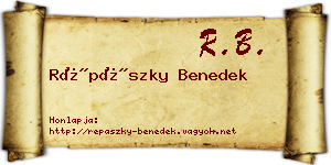 Répászky Benedek névjegykártya